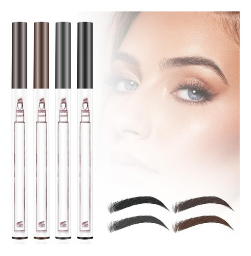 3d Eyebrow Pen 4 Fork Tip Pencil, Larga Duración Que Crea