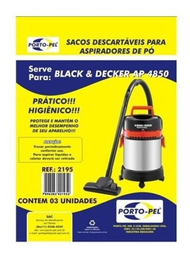 Saco Aspirador Black E Decker Ap 4850 - 3 Und (ref.2195)