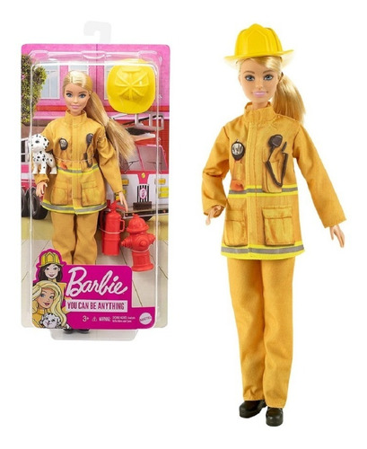 Barbie Muñeca Modelo Profesiones Deluxe Bombera