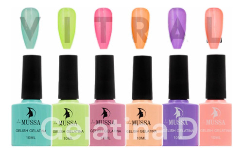 Gama De Gel Uv Para Uñas  Efecto Vitral Gelatina 6 Piezas