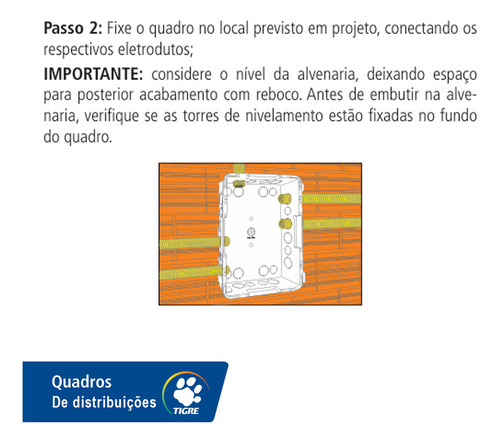 Quadro De Embutir De 6/8 Disjuntores Tigre C/ Barramento