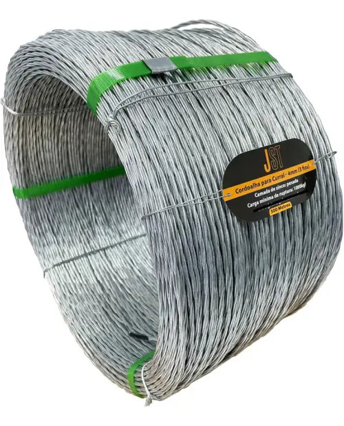 Cordoalha Para Curral - 4mm - 3 Fios - 500 Metros - Jst Cor Zincado