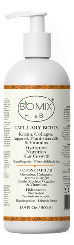 Biomix Health & Beauty - Botox Capilar Vegano Hipoalergénico Con Argán, Colágeno , Células Madres Vegetales Vitaminado Todo Tipo De Cabello 500 Ml 