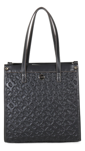 Bolsa Tote Para Mujer Cloe Gde Textura Alto Relieve Color Negro