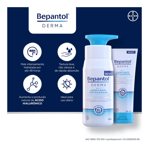 Bepantol Derma Hidratante Pele Seca Restaurador 200ml