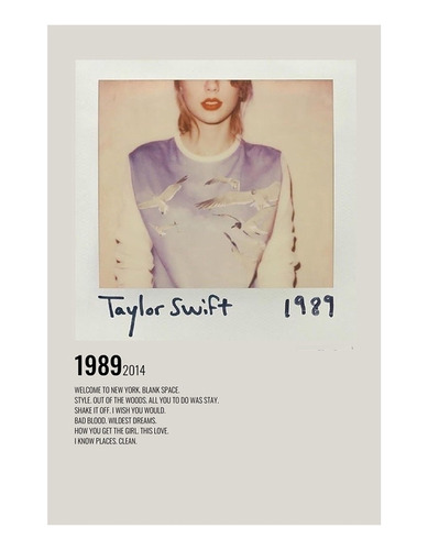 Poster Papel Fotografico Taylor Swift Album 1989 Sala 45x30