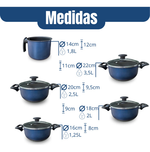 Conjunto Jogo De Caçarola Panelas C/ Fervedor Antiaderente