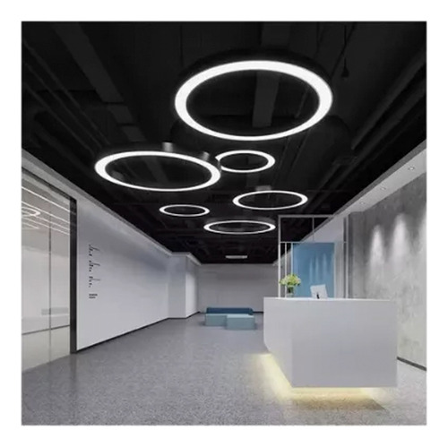 Lámpara Led Colgante Redonda Moderna 60cm 36w Luz Fría