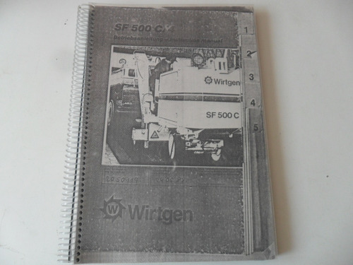 Manual Despiece Sf  500 C/4 Wirtgen Maquina Asfalto Vial 