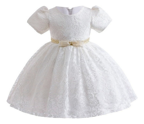 Vestido De Princesa Encaje Fiesta Niña Bautism Cumpleaño