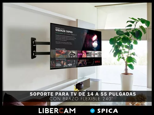 Soporte Para Tv Smart Movil Libercam SOP-55 Brazo Articualdo De 14 a 55  Pulgadas Color