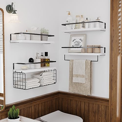 Estantes Madera Pared Blanco 31 Niveles Baño Inodoro Almacen