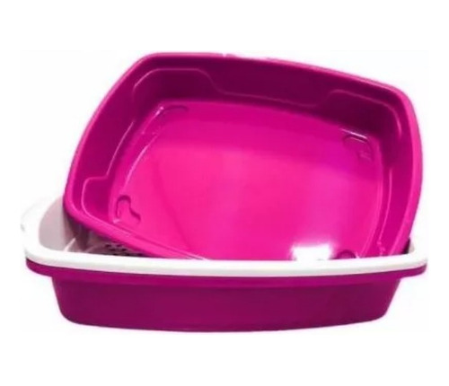 Caixa De Areia Furba Bandeja Sanitária Wc Cat Premium - Rosa