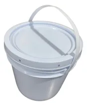Comprar 5 Cubetas De 4 Litros De Plastico Con Asa De Plastico Blanco