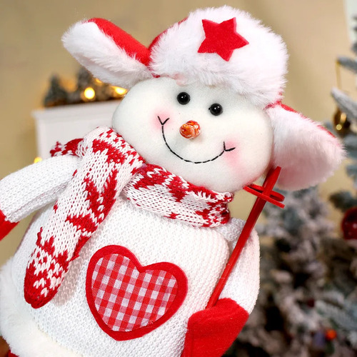 Muñeco De Nieve Con Piernas Elásticas De Punto Rojo For Nav