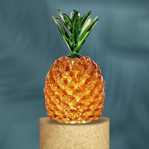 Adorno De Piña De Cristal Cortado En 3d, Estatuilla,