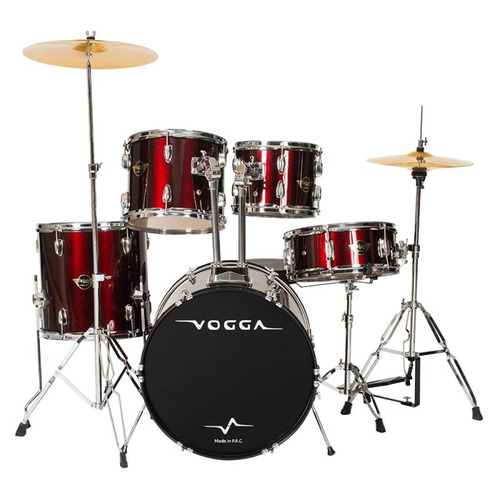 Bateria Acústica Vogga Talent Vpd918 Wr Vinho Metálico Bu