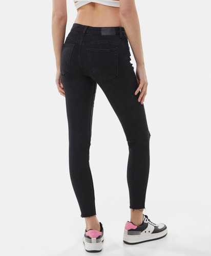 Bershka Jean Negro Push Up Pantalón Dama Talla 40 Nuevo