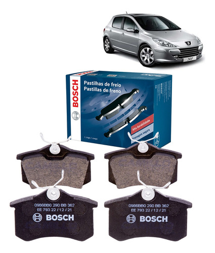 Pastilha De Freio Traseira Peugeot 307 1.6 2.0 16v Bosch