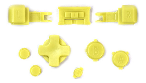 Botones Color Amarillo Lima Solido Para Game Boy Advance Sp