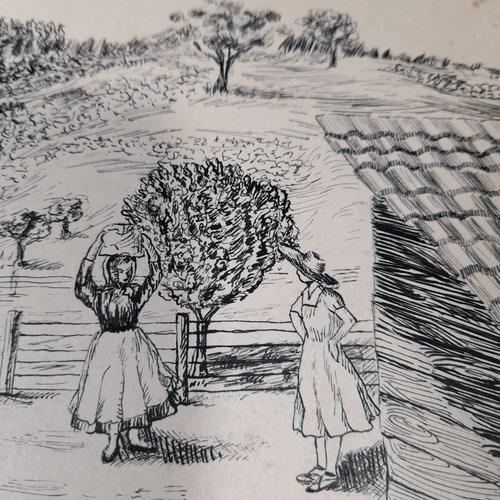 Imagem 6 de 7 de Pintura Desenho Bico De Pena Nanquim Datado 1953 Antigo