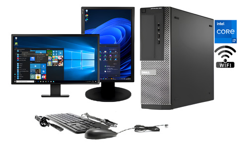 Cpu Dell + 2 Monitores Core I7 16gb Ram Ssd 1tb Win11 Wifi