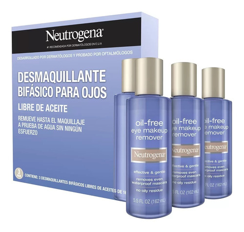 3 Pack Neutrogena Desmaquillante Bifásico Oil Free 162ml Cu