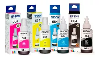 Combo Tinta Epson T664 Set 4 Colores Original