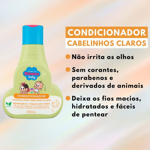 Kit Turma Da Mônica Claros Sh Cond Sabonete Frutas Vermelhas