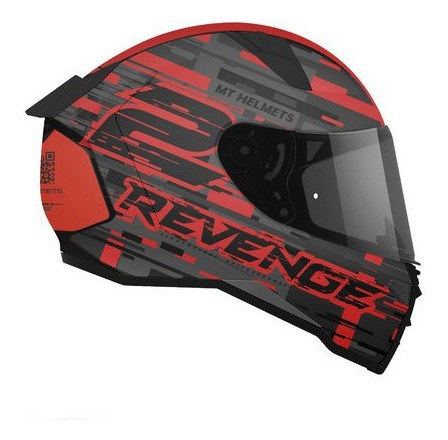 Capacete Mt Revenge 2 Baye Matt Red Viseira Fumê