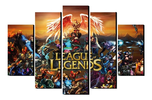 Cuadro 3 Pz League Of Legends 100 X 70 Cm