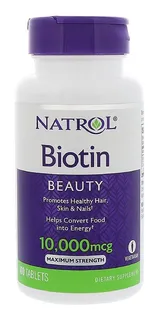 Vitamina Biotin Natrol 10,000 Mcg 100 Unidades