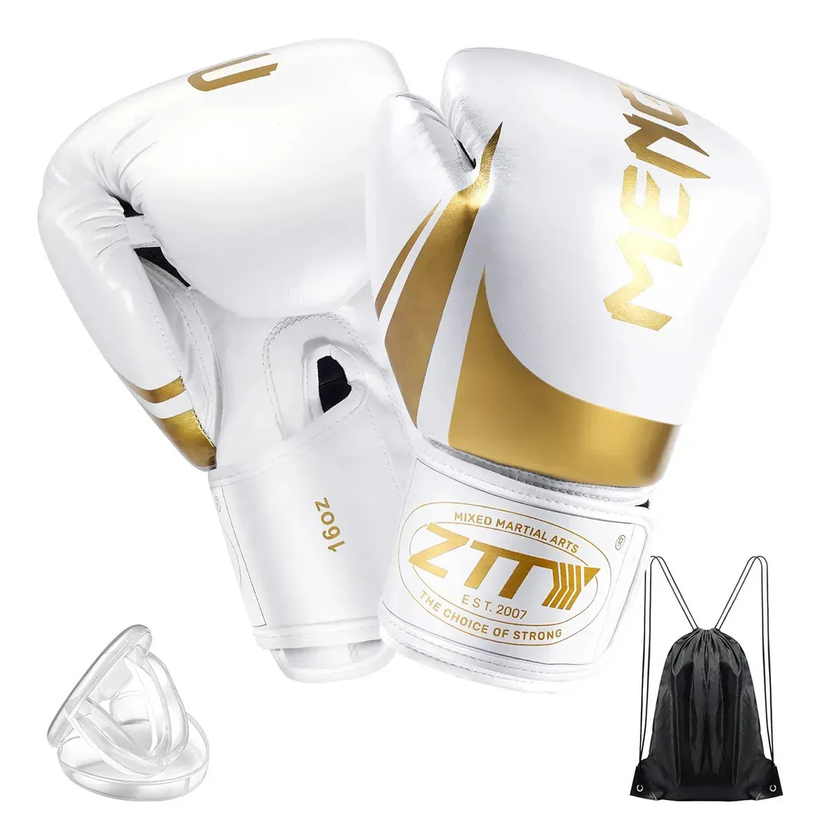 Guantes De Boxeo Para Niños Para Kickboxing Mma 6 - 8oz 6oz Oro Blanco