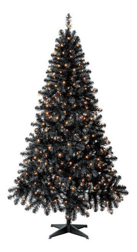Árbol De Navidad Artificial Pino Madison Con Luces 1.98 M Color Negro