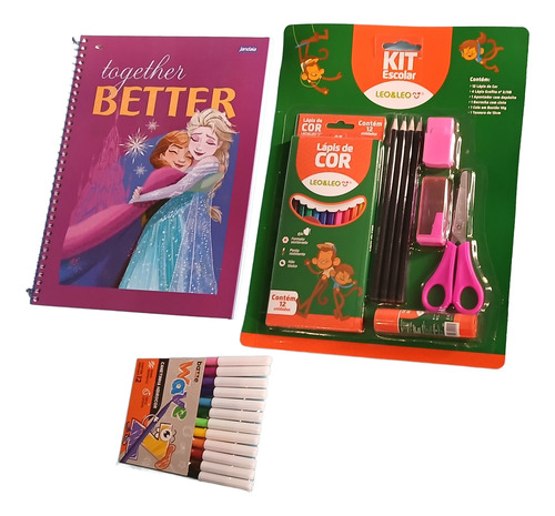 Material Escolar Barato Cad Frozen 96fls+43 Peças Veja Lista