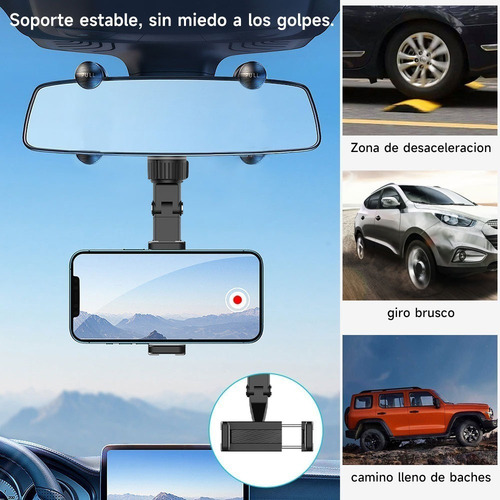 Cyz Coche Soporte Para Teléfono Con Espejo Retrovisor De