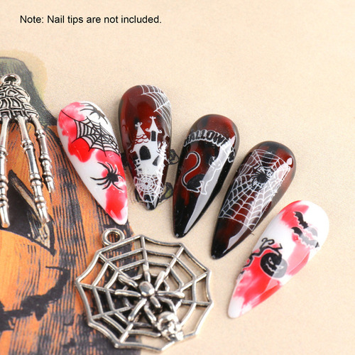 1 Lámina De Pegatinas 3d Para Decoración De Uñas De Hallowee