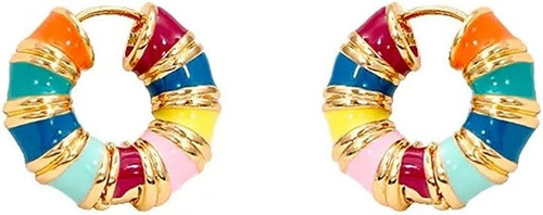 Sea Crown Hoop Earrings Women Stud Earrings Rainbow Ear Hoop