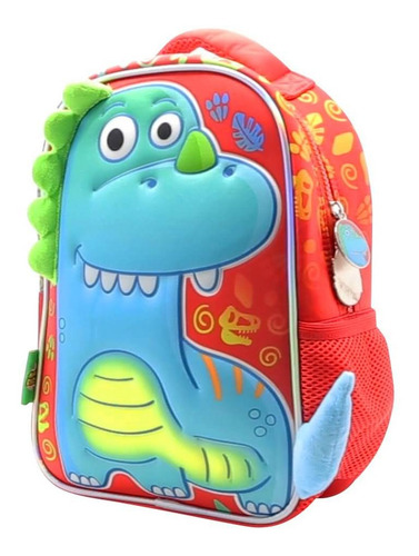 Mochila Jardín Dinosaurio Mundo Dino Con Relieve-original