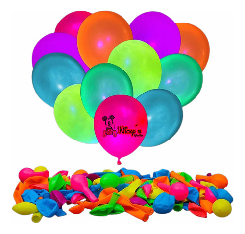 100 Globos De Latex Qwao 10 Pulgadas Neon Qiao Qwiao Decora