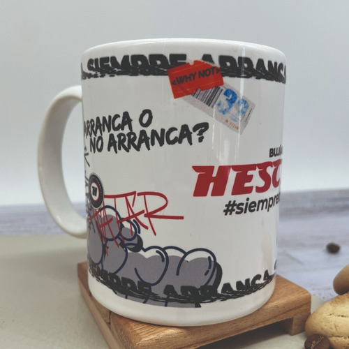Taza De Ceramica Bujias Hescher Modelo Graffiti
