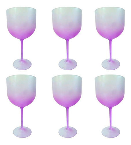 Taças De Gin Acrílico 580 Ml Jateado Degrade 30 Unidades Cor Púrpura