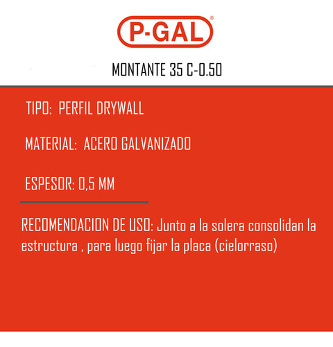 Perfil Montante 35 Mm Placa Durlock X 2,60