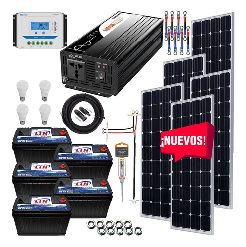 Kit Solar 3000 Watts Lth Inversor 1000 Onda Pura Pwm Display