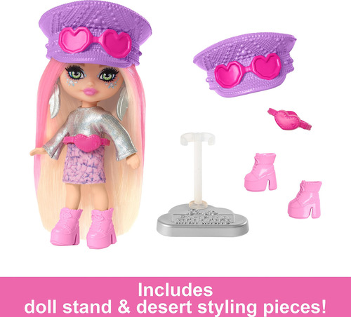 Muñeca De Viaje Barbie Extra Mini Minis Con Diseño Metálico