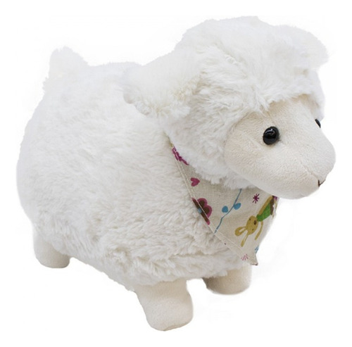 Ovelha De Pelúcia Com Lenço G - 35 Cm Cor Branco