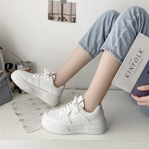Tenis blancos mujer suela gruesa sale