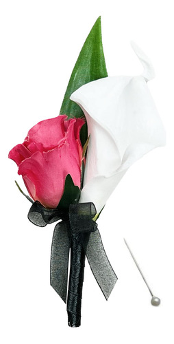 Cinta Blanca Lirio Cala Boutonniere Pin Para Baile Fiesta &