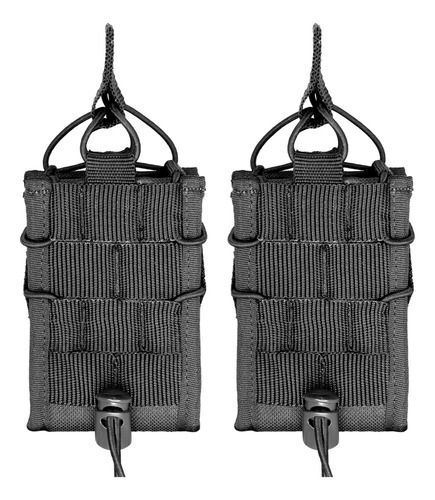 Kit 2x Porta Carregador Fuzil 556 Modular Para Colete Tático Padrão Molle Com Revestimento Interno Em Eva E Retenção Ajustável Contra-ataque