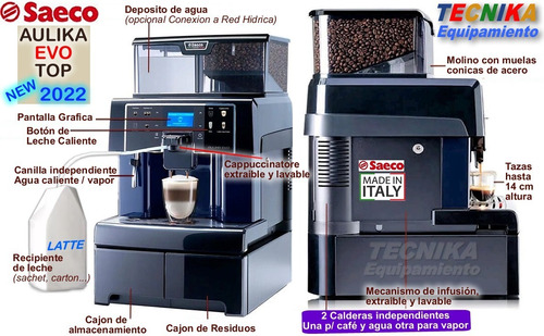 Cafetera Express Automatica Saeco Aulika Top Ri Profesional, Capuchinos, C/ Molinillo De Café En Granos